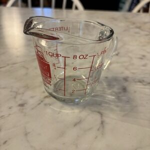 Vintage Anchor Hocking Oven Basics - 4 Cups Glass Measuring Cup Ovenproof‎